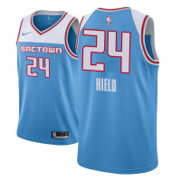 Men NBA 2018-19 Buddy Hield Sacramento Kings #24 City Edition Blue Jersey