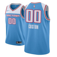 Men NBA 2018-19 Custom Sacramento Kings #00 City Edition Blue Jersey