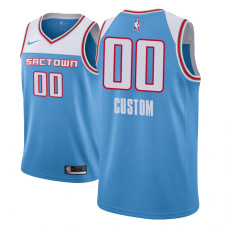 Men NBA 2018-19 Custom Sacramento Kings #00 City Edition Blue Jersey Men NBA 2018-19 Custom Sacramento Kings #00 City Edition Blue Jersey