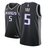 Men NBA 2018-19 De'Aaron Fox Sacramento Kings #5 Statement Black Jersey