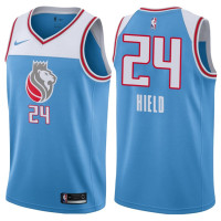 Mens 2017-18 Season Buddy Hield Sacramento Kings #24 City Edition Blue Swingman Jersey