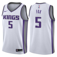 Mens 2017-18 Season De'Aaron Fox Sacramento Kings #5 Association White Swingman Jersey