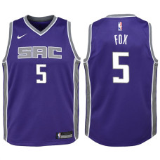 Youth 2017-18 Season De'Aaron Fox Sacramento Kings #5 Icon Purple Swingman Jersey