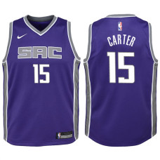 Youth 2017-18 Season Vince Carter Sacramento Kings #15 Icon Purple Swingman Jersey