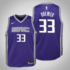 Youth 2018-19 Corey Brewer Sacramento Kings #33 Icon Edition Purple Jersey